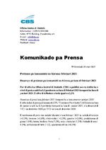 Press Release consumer price index Curaçao februari 2021